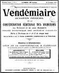 no&nbsp;1 du Vendémiaire, bulletin officiel de la Confédération Générale des Vignerons du Midi (CGV)