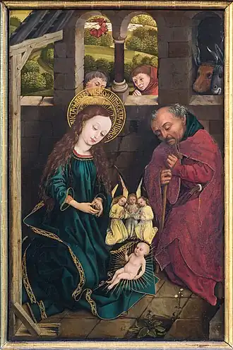 Nativité (détail), vers 1460, tempera, église Saint-Laurent de Nuremberg.