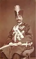 Nassereddine Shah de Perse - Carte de visite en photoglyptie signée Nadar, Paris.