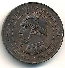 Avers : « Napoléon&nbsp;III le misérable - parjure & traître ».