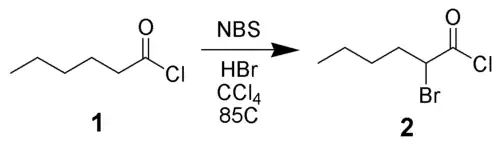 Bromation en α du chlorure d'hexanoyle