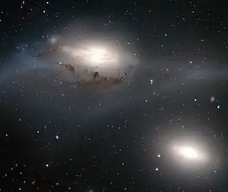 NGC 4435 et NGC 4438, les Yeux de Markarian. (télescope spatial Hubble).