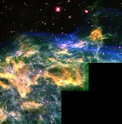 NGC 6888 en lumière visible par télescope spatial Hubble.