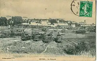Le parc de remisage vers 1900.