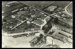 Vue aérienne du sud-ouest de la ville avant la Seconde Guerre mondiale.