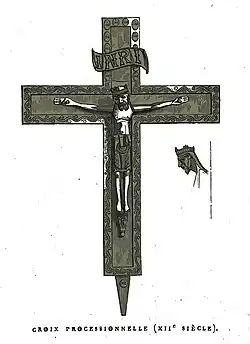 croix processionnelle du XIIe&nbsp;siècle.