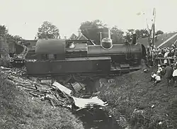 Collision suivie d'un déraillement en 1929.