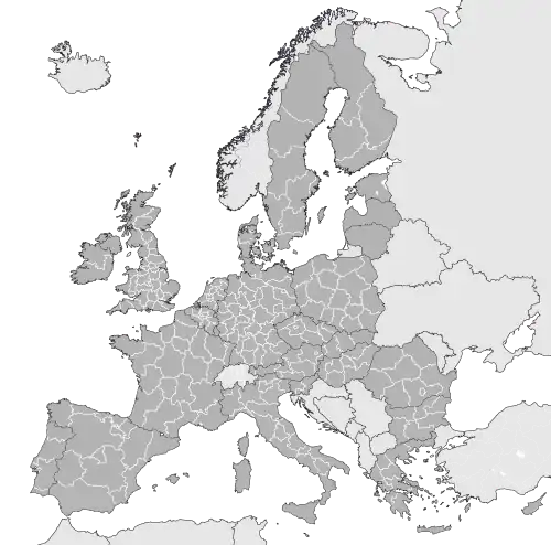Nomenclature des unités territoriales statistiques de niveau 2 de l'Union Européenne à 27.