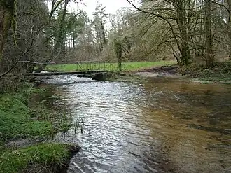 Passerelle sur le Naïc en aval du moulin de Kerivarch.