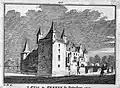 Gravure du château avec le donjon disparu au XVIIIe&nbsp;siècle