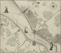 Les forts Lillo, Krysschans et Liefkenshoek au milieu du 18ee.