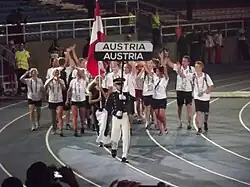 Délégation autrichienne lors de la cérémonie d'ouverture.