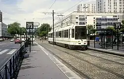 Tram de Nantes, arrêt de Bellevue, 1992
