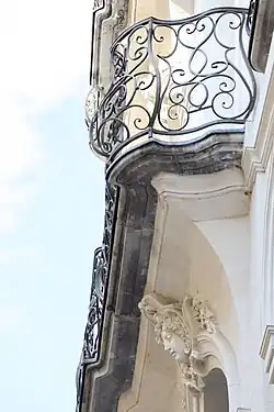 Détails de l'architecture baroque du Temple du Goût, hôtel particulier construit en 1753 par l'armateur Guillaume Grou.