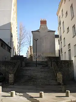 Extrémité sud-ouest de la rue