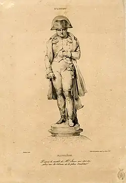 Étude pour la statue de Napoléon Ier en redingote, place Vendôme, par Charles Émile Seurre (1833).
