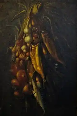 Nature morte aux poissons, gousses d'ails et bottes d'oignons (1871), localisation inconnue.