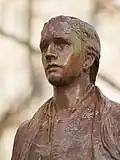 Photographie de la statute de Nathan Hale (bronze).