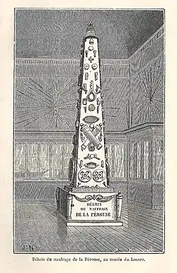 Débris du naufrage de La Pérouse, au musée du Louvre, gravure d'après Jules Noël.