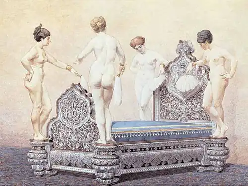 Lit pour Sadeq Muhammad Khan IV, nawab de Bahawalpur, Christofle, ca. 1882.