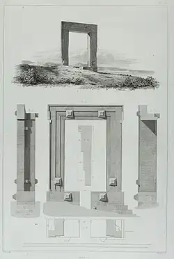 Portara sur Naxos en 1829 (Abel Blouet, Expédition de Morée).