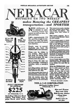 annonce Neracar publiée en juillet 1922 dans Popular Mechanics.
