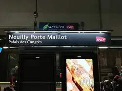 Panneau de la gare du RER C.
