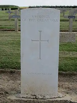 Tombe de soldat britannique non identifié