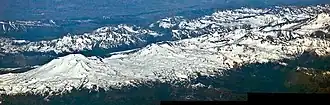 Vue aérienne des Nevados de Chillán.