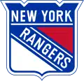 Logo en forme d'écu avec les mots New York inscrit en haut et Rangers en travers