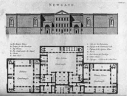 Un plan de la prison publié en 1800
