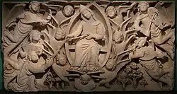 Relief en marbre de   Niccolò di Cecco del Mercia (1360), musée diocésain de Prato.