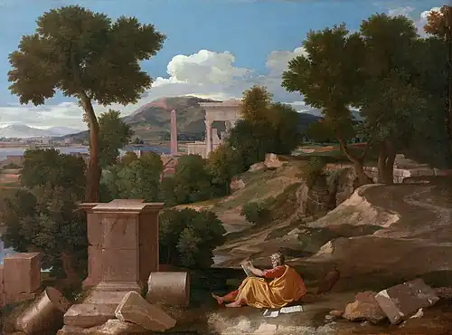 Paysage avec saint Jean à Patmos, Nicolas Poussin (1640), Art Institute of Chicago