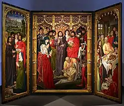 Triptyque La Résurrection de Lazare ouvert.