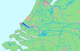 Situation du canal sur une carte du sud-ouest des Pays-Bas.