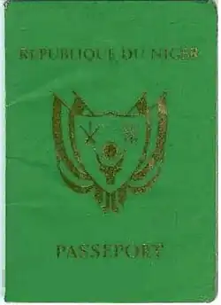 Couverture d'un passeport nigérien