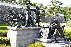 Statues commémorant le Nihonmatsu shōnentai.