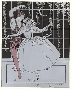  Dessin au pochoir de deux danseurs