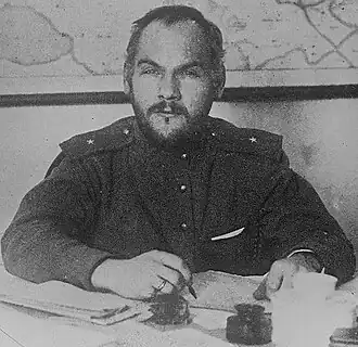 Nikolaï Krylenko, commissaire du peuple à la guerre.