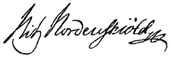 signature de Nils Gustaf Nordenskiöld