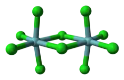 Modèle atomique simplifié du pentachlorure de niobium