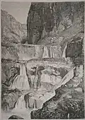 Cascade de l'Oued-el-Rhummel (gravure de 1856)