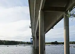 Le dessous du pont, vue vers Drottningholm, 2018.