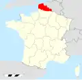 Carte situant le Nord-Pas-de-Calais en France