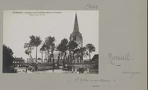 Vue du village et de l'église avant 1914.
