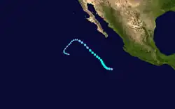 Parcours de la tempête tropicale Norma