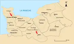 Carte des territoires des capitales de cités des peuples gaulois sous le Haut-Empire-romain. Les Unelles se situent au nord-ouest de la carte