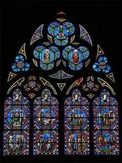 Vitrail de chapelle,bas-côté sud de la nef.