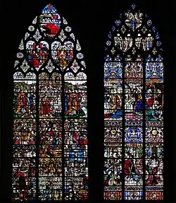 Photo de vitraux Renaissance dans le croisillon sud du transept