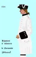 officier du régiment de Normandie de 1734 à 1757